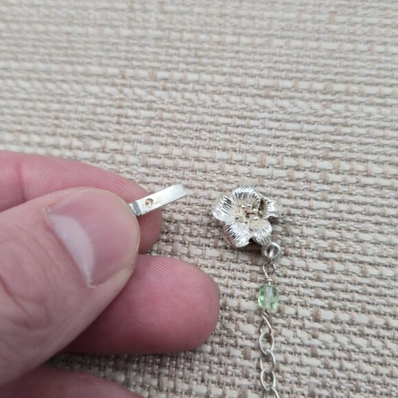 19.5 Inch Sterling Silver Genuine Pearls Flower Clasp Necklace A6583 - Picture 4 of 7